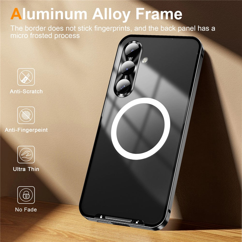 For Samsung Galaxy S25 Magnetic Case Metal Frame Matte Phone Cover
