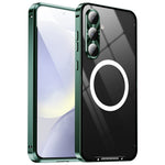 For Samsung Galaxy S25 Magnetic Case Metal Frame Matte Phone Cover