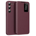 For Samsung Galaxy S23 Leather Phone Case with View Window Card Slot