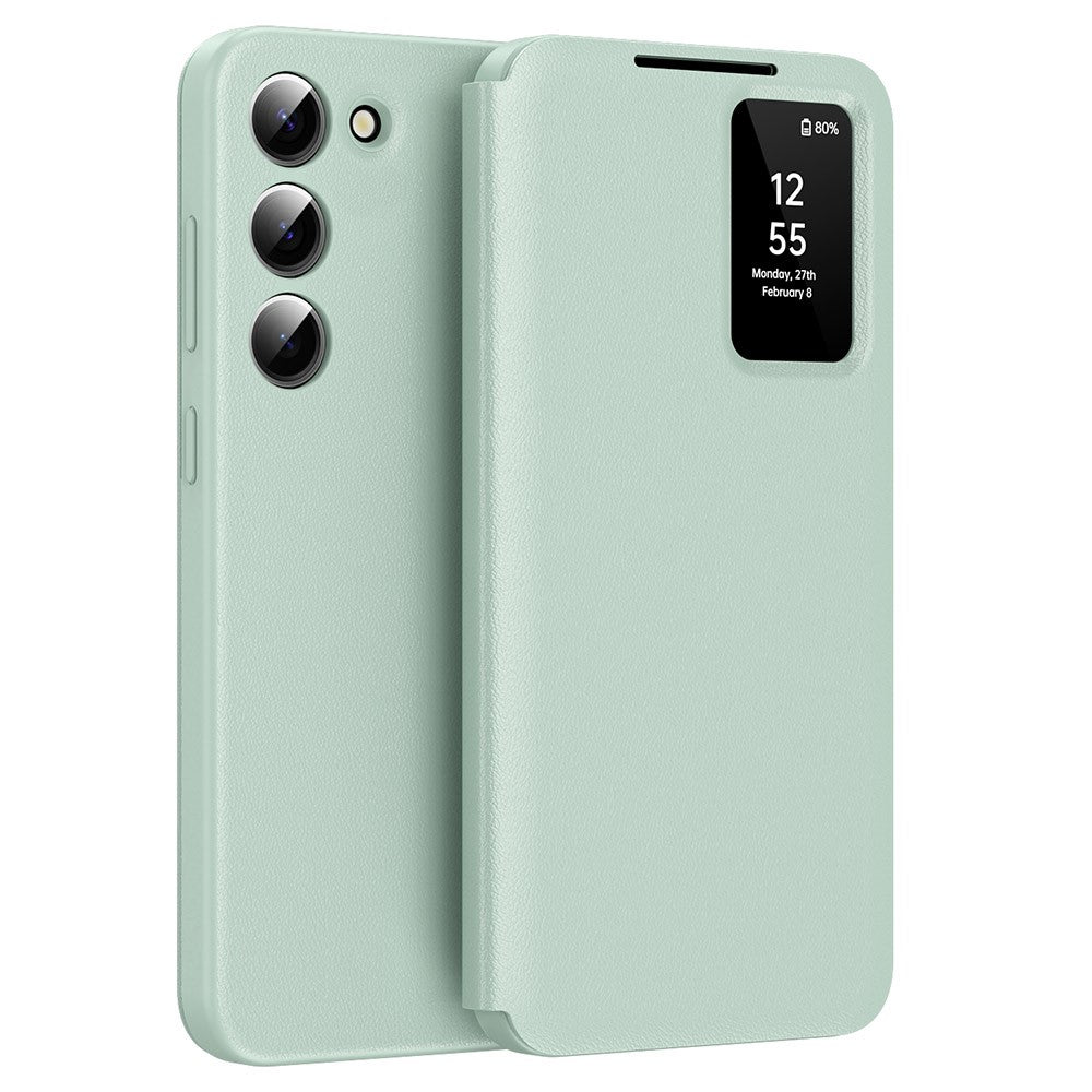 For Samsung Galaxy S23 Leather Phone Case with View Window Card Slot