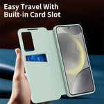 For Samsung Galaxy S23 Leather Phone Case with View Window Card Slot