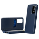 For Samsung Galaxy S22+ 5G Case Leather Phone Cover with View Window Card Slot