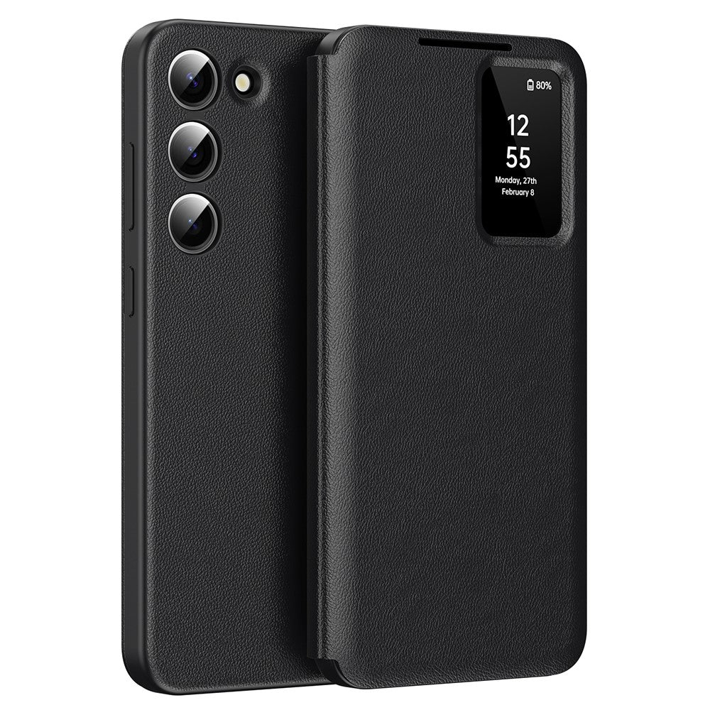 For Samsung Galaxy S22+ 5G Case Leather Phone Cover with View Window Card Slot