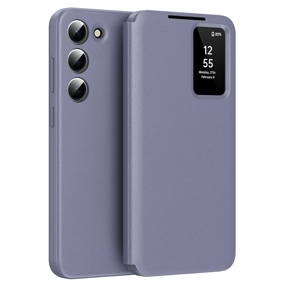 For Samsung Galaxy S22+ 5G Case Leather Phone Cover with View Window Card Slot