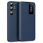 Til Samsung Galaxy S23 Ultra Cover med Kortholder Smart View Vindue PU Læder+PC+TPU Telefoncover