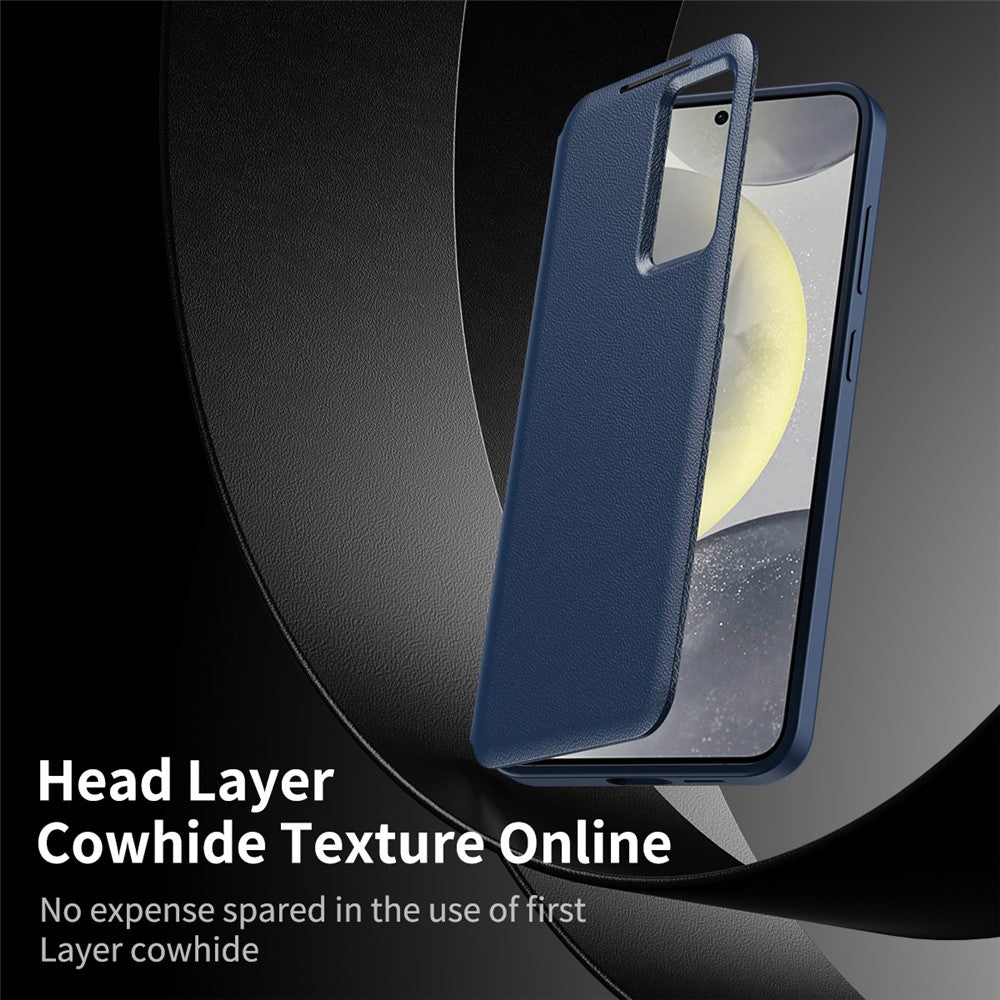 Til Samsung Galaxy S23 Ultra Cover med Kortholder Smart View Vindue PU Læder+PC+TPU Telefoncover