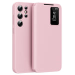 Til Samsung Galaxy S23 Ultra Cover med Kortholder Smart View Vindue PU Læder+PC+TPU Telefoncover