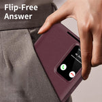 For Samsung Galaxy S25 Ultra Case with Card Holder Smart View Window PU Leather+PC+TPU Phone Cover