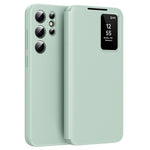 For Samsung Galaxy S25 Ultra Case with Card Holder Smart View Window PU Leather+PC+TPU Phone Cover