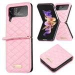 BINFEN COLOR til Samsung Galaxy Z Flip3 5G præget rombe-mønster telefoncover PU-læder anti-fald beskyttelsesetui