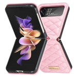 BINFEN COLOR til Samsung Galaxy Z Flip3 5G præget rombe-mønster telefoncover PU-læder anti-fald beskyttelsesetui