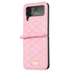 BINFEN COLOR til Samsung Galaxy Z Flip3 5G præget rombe-mønster telefoncover PU-læder anti-fald beskyttelsesetui