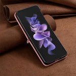 BINFEN COLOR til Samsung Galaxy Z Flip3 5G præget rombe-mønster telefoncover PU-læder anti-fald beskyttelsesetui