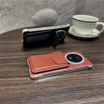 DENIOR For Huawei Mate 70 Pro / 70 Pro+ Magnetic Case Genuine Cow Leather PC Kickstand Phone Cover with Card Holder