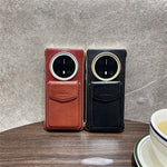 DENIOR For Huawei Mate 70 Pro / 70 Pro+ Magnetic Case Genuine Cow Leather PC Kickstand Phone Cover with Card Holder