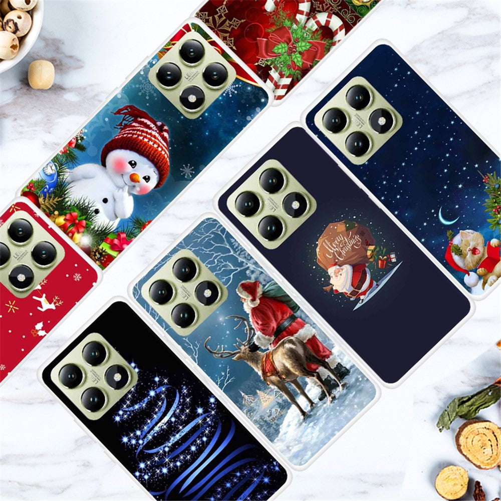 Xiaomi 14T-skal med festligt julmönster i TPU-skyddande mobilfodral