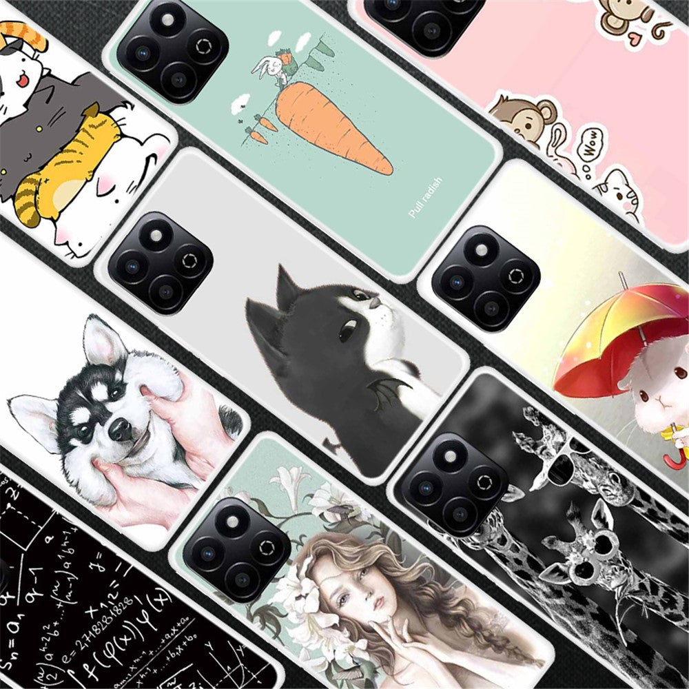 TPU Cover til Honor X7c 5G / X7c 4G / 200 Smart 5G / Play9T 5G / Play 60 Plus 5G med mønstertryk og anti-fald mobilrygcover