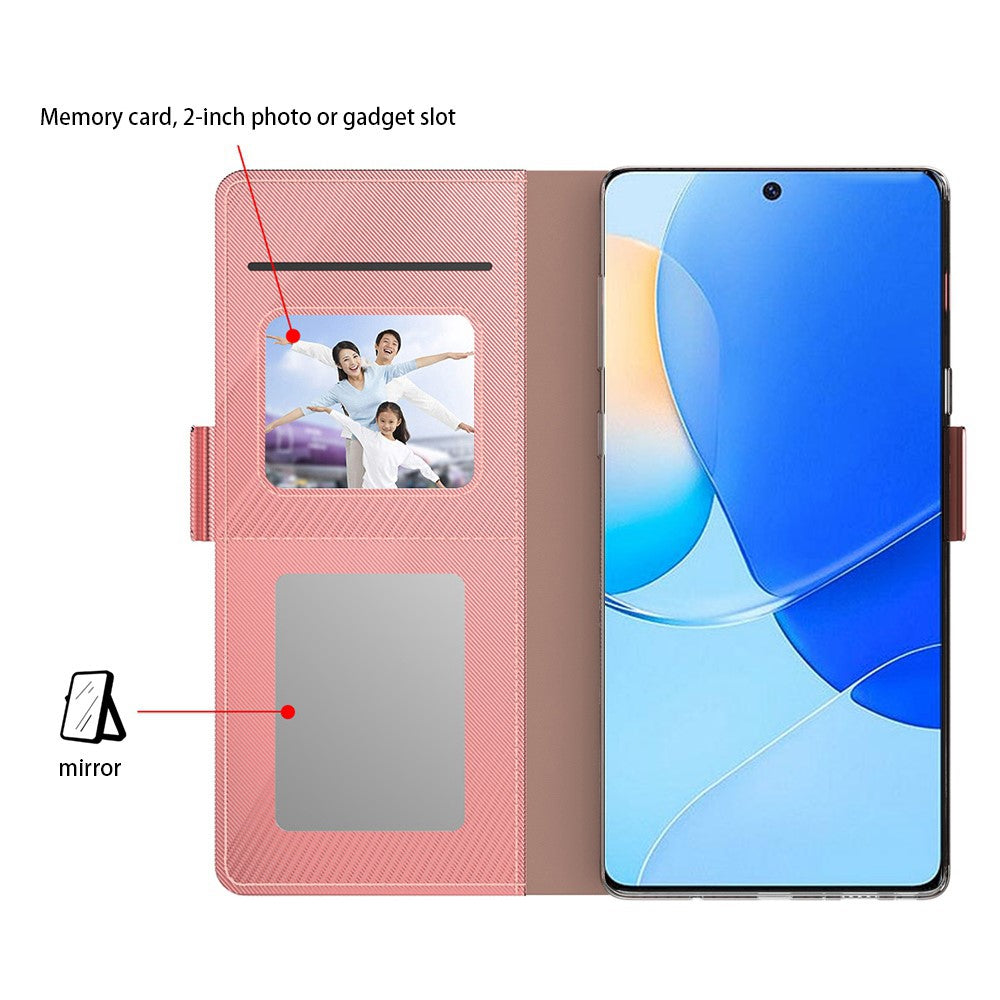 Phone Case For Honor Magic7 Lite 5G / X9c 5G / X60 Pro 5G Stand PU Leather Cover Card Holder Mirror