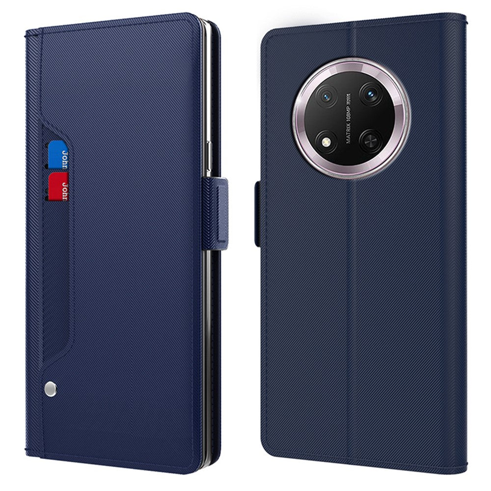 Phone Case For Honor Magic7 Lite 5G / X9c 5G / X60 Pro 5G Stand PU Leather Cover Card Holder Mirror