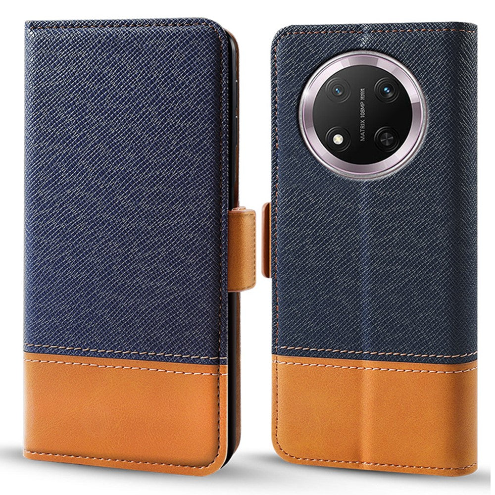 Phone Case for Honor Magic7 Lite 5G / X9c 5G / X60 Pro 5G Color Splicing PU Leather Wallet Phone Cover