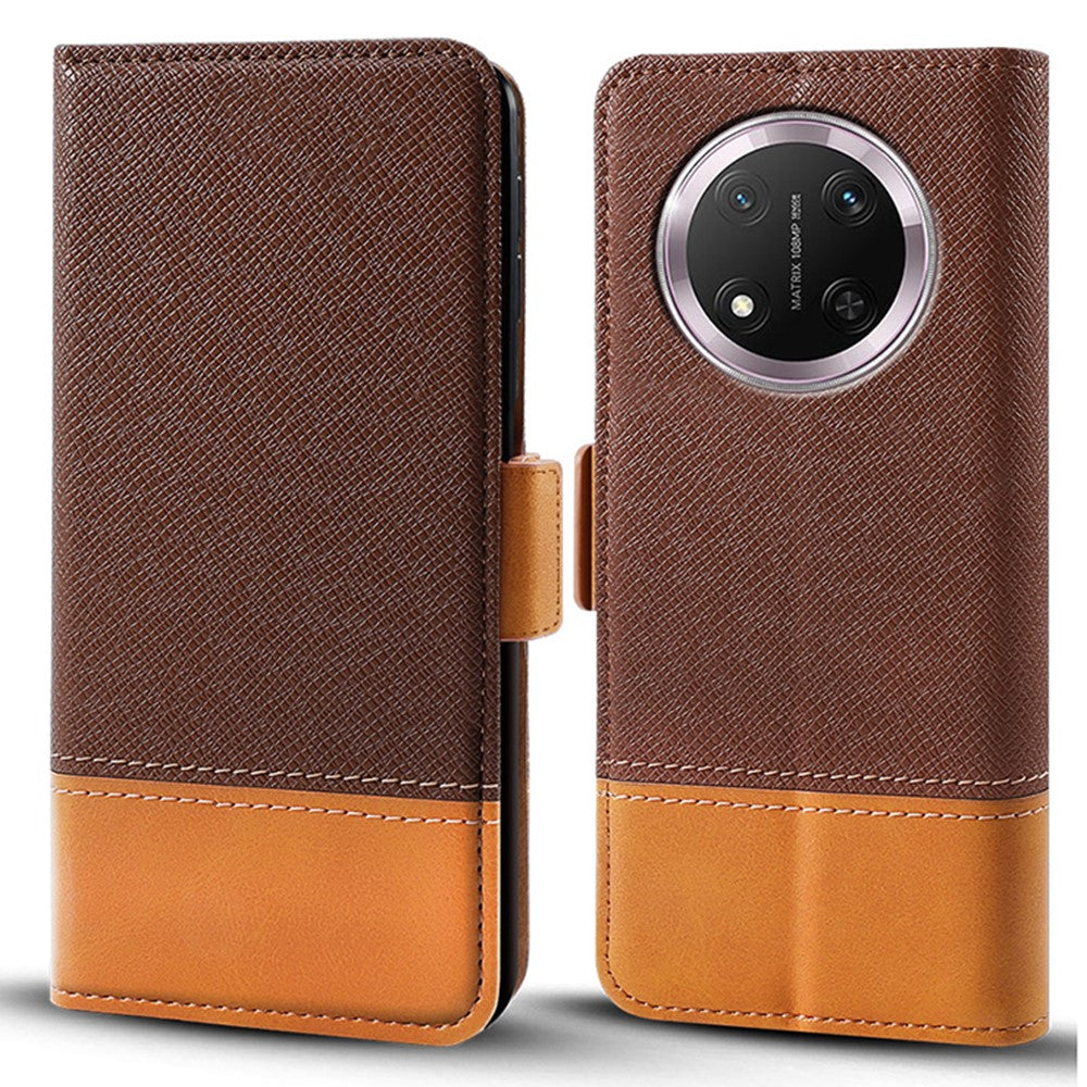 Phone Case for Honor Magic7 Lite 5G / X9c 5G / X60 Pro 5G Color Splicing PU Leather Wallet Phone Cover
