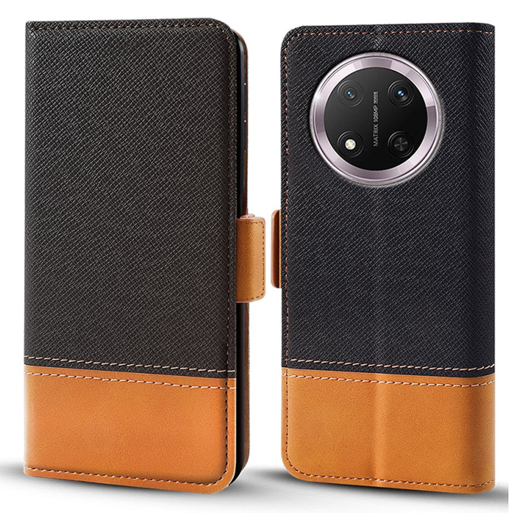Phone Case for Honor Magic7 Lite 5G / X9c 5G / X60 Pro 5G Color Splicing PU Leather Wallet Phone Cover