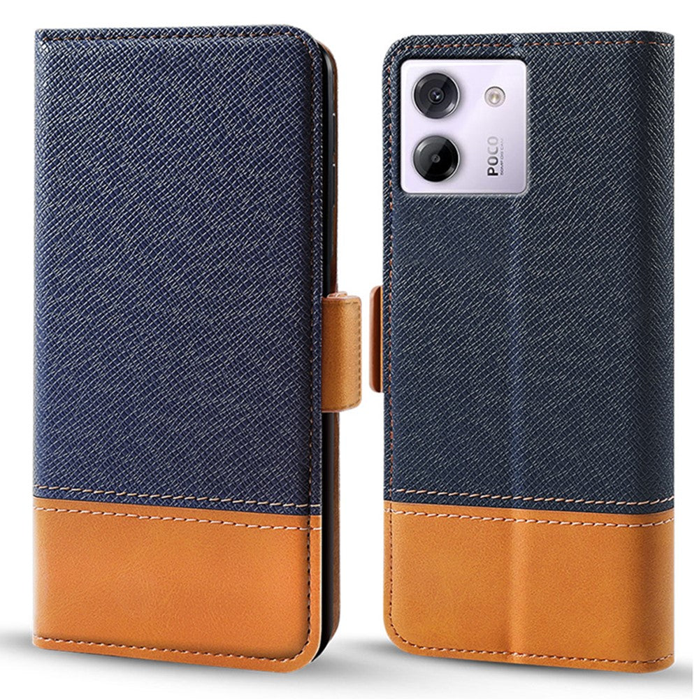 For Xiaomi Poco M7 Pro 5G Case Color Splicing PU Leather Wallet Phone Cover