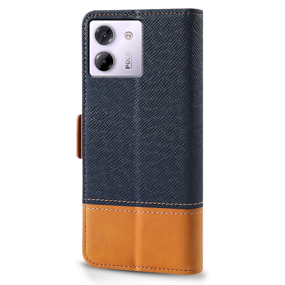 For Xiaomi Poco M7 Pro 5G Case Color Splicing PU Leather Wallet Phone Cover
