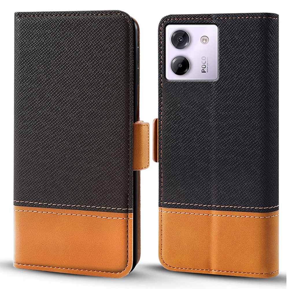 For Xiaomi Poco M7 Pro 5G Case Color Splicing PU Leather Wallet Phone Cover