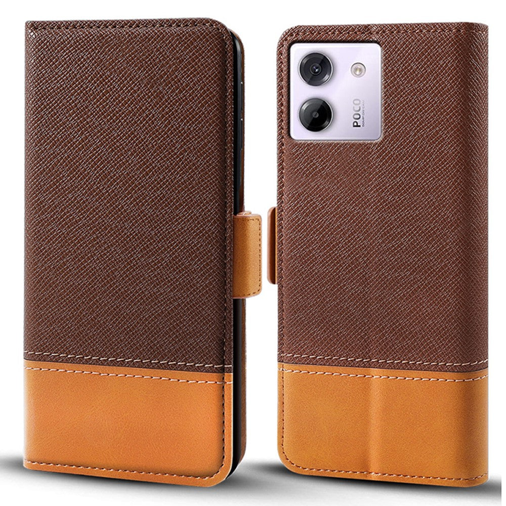 For Xiaomi Poco M7 Pro 5G Case Color Splicing PU Leather Wallet Phone Cover