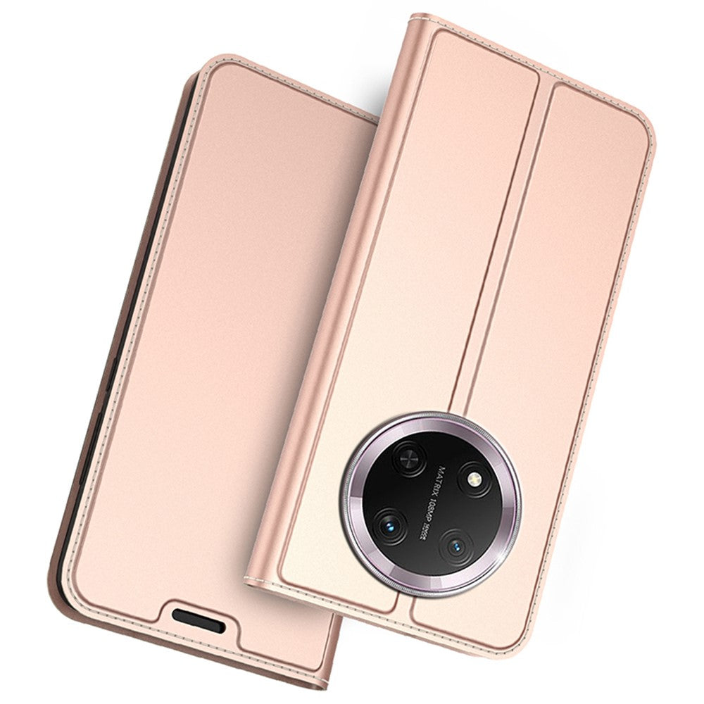 Lædertelefoncover til Honor Magic7 Lite 5G / X9c 5G / X60 Pro 5G Kortholder Stativ Magnetisk Lukning Mobilcover