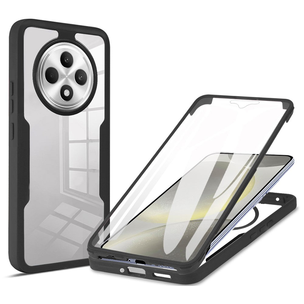 Genomskinligt mobilskal för Oppo Reno12 FS 5G / Reno12 F 5G / Reno12 F 4G akryl + TPU-skal med PET-skärmfilm