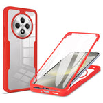 Gennemsigtigt mobilcover i akryl + TPU med PET-skærmfilm til Oppo Reno12 FS 5G / Reno12 F 5G / Reno12 F 4G