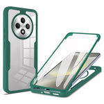 Gennemsigtigt mobilcover i akryl + TPU med PET-skærmfilm til Oppo Reno12 FS 5G / Reno12 F 5G / Reno12 F 4G