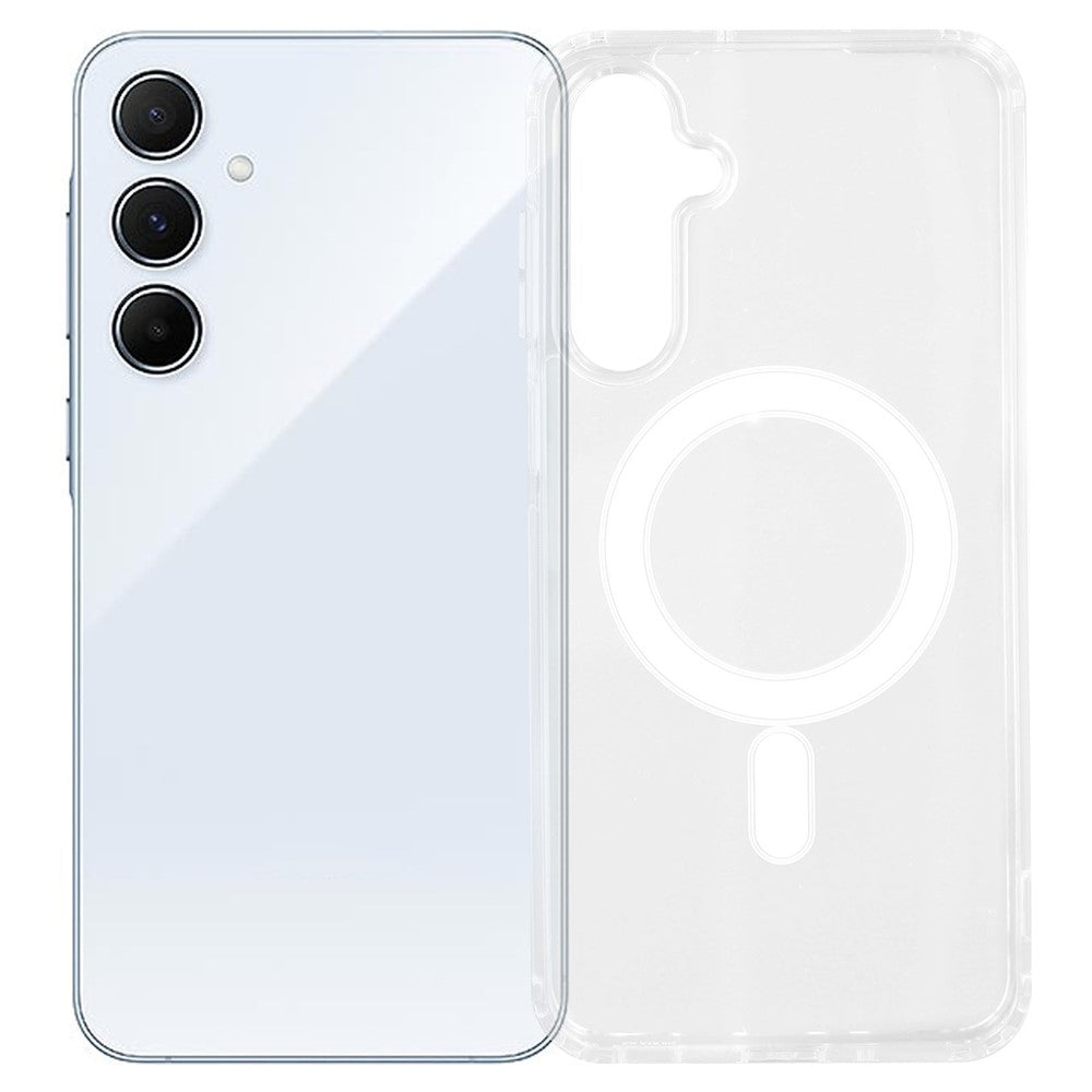 For Samsung Galaxy A56 5G Magnetic Case TPU + Acrylic Clear Phone Cover