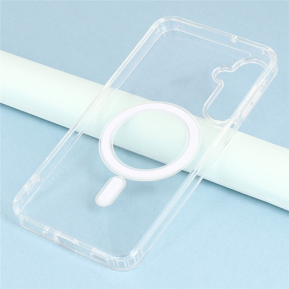 For Samsung Galaxy A56 5G Magnetic Case TPU + Acrylic Clear Phone Cover