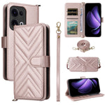 For Oppo Reno13 5G (Global) Wallet Case with Shoulder / Wrist Strap Leather Phone Cover Stand