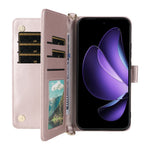 For Oppo Reno13 5G (Global) Wallet Case with Shoulder / Wrist Strap Leather Phone Cover Stand