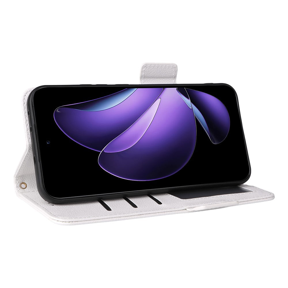 For Oppo Reno13 5G (Global) Case with Wrist Strap Litchi Texture PU Leather Wallet Phone Cover