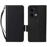 For Oppo Reno13 5G (Global) Case with Wrist Strap Litchi Texture PU Leather Wallet Phone Cover