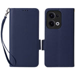 For Oppo Reno13 5G (Global) Case with Wrist Strap Litchi Texture PU Leather Wallet Phone Cover