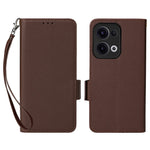 For Oppo Reno13 5G (Global) Case with Wrist Strap Litchi Texture PU Leather Wallet Phone Cover