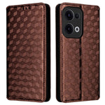 For Oppo Reno13 5G (Global) Wallet Case Rhombus Imprinted Leather Phone Cover