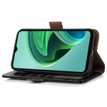 For Xiaomi Redmi A1 4G Drop-proof Genuine Cowhide Leather Smartphone Cover Stand RFID Blocking Crocodile Texture Wallet Case Phone Shell
