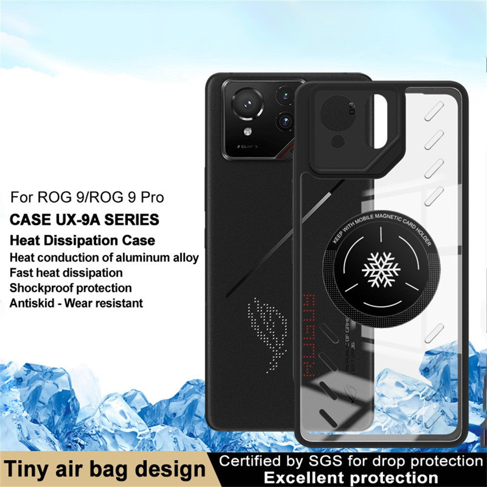 IMAK UX-9A til Asus ROG Phone 9 FE 5G / 9 Pro 5G / Phone 9 5G klart cover med varmeafledning PC TPU telefoncover