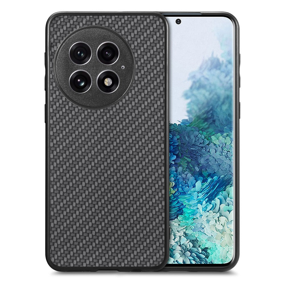 For OnePlus 13 Case Carbon Fiber Texture PU+PC+TPU Phone Back Cover