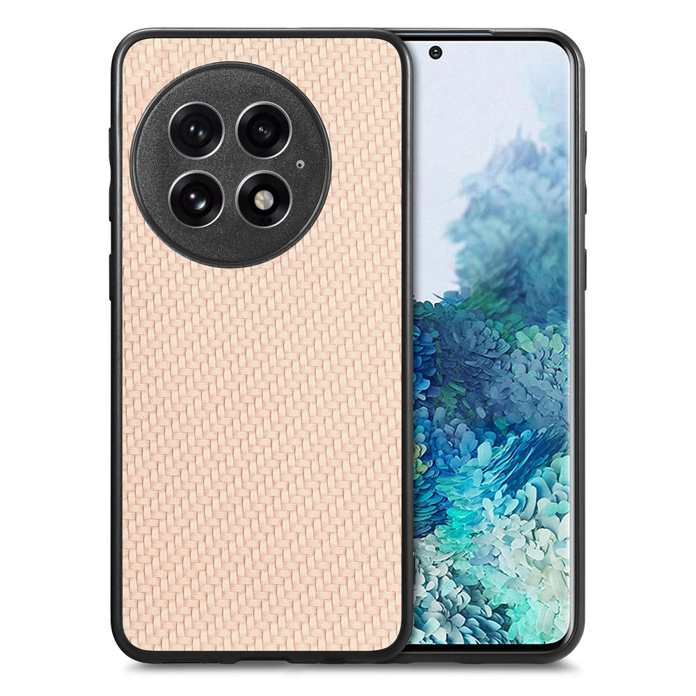 For OnePlus 13 Case Carbon Fiber Texture PU+PC+TPU Phone Back Cover
