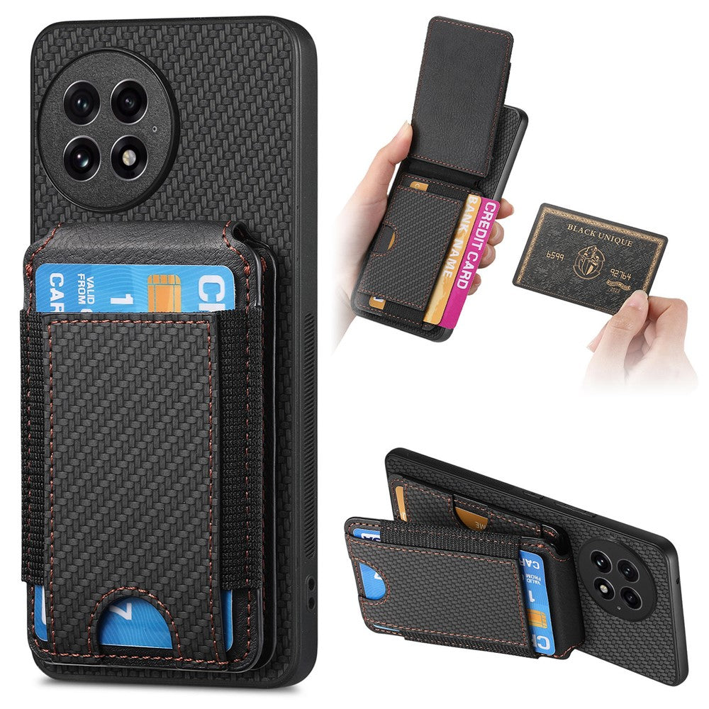 For OnePlus 13 Case with Card Holder Kickstand Leather Back Cover