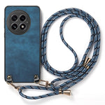 For OnePlus 13 Retro Leather Phone Back Cover with Adjustable Strap