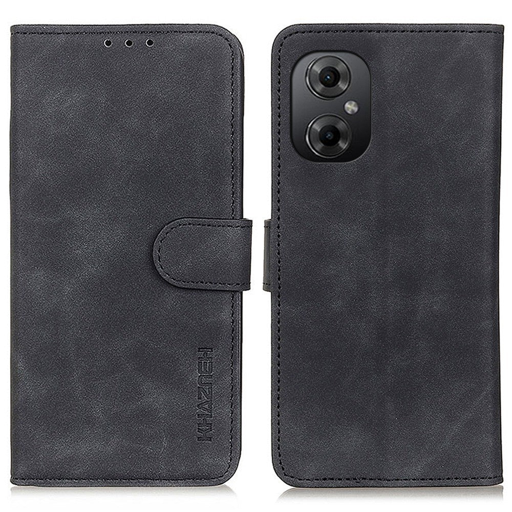 KHAZNEH For Xiaomi Poco M4 5G / M5 5G PU Leather Wallet Case Retro Texture Anti-scratch Stand Inner TPU Phone Cover